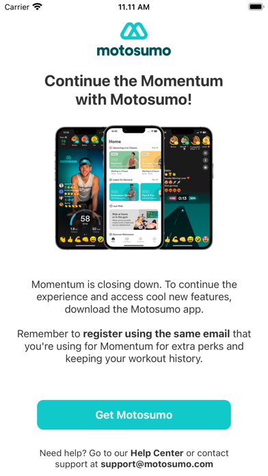 Momentum Group Fitness Screenshot