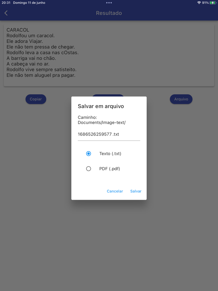 Scanner de Texto - OCR