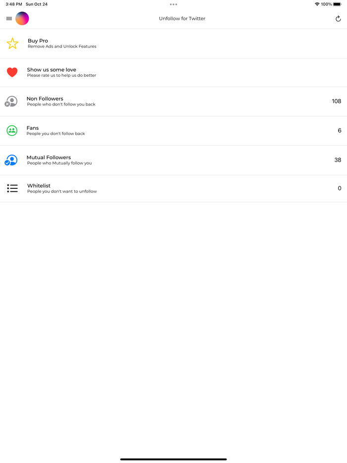 Mass unfollow for twitter