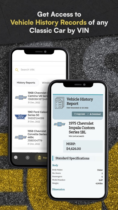Classic Car VIN Lookup Screenshot