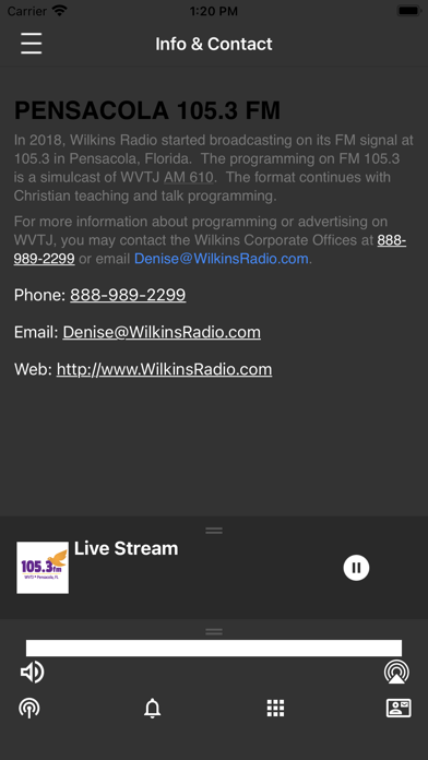 WVTJ 105.3 FM Pensacola, FL Screenshot