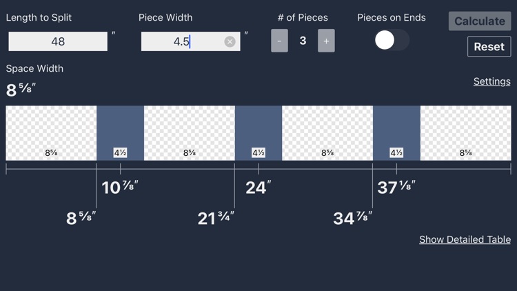 Even Spacing Calculator