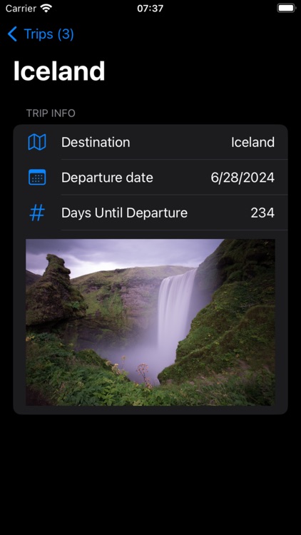 Travel Tracker - Countdown