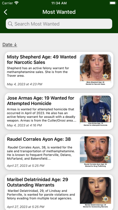 Tulare County Sheriff Screenshot