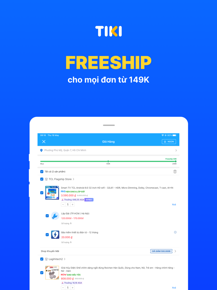 Tiki Shopping and Fast Shipping