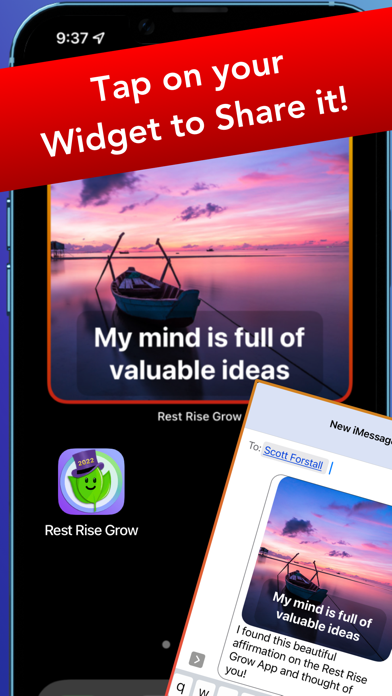 Rest Rise Grow - Affirmations Screenshot