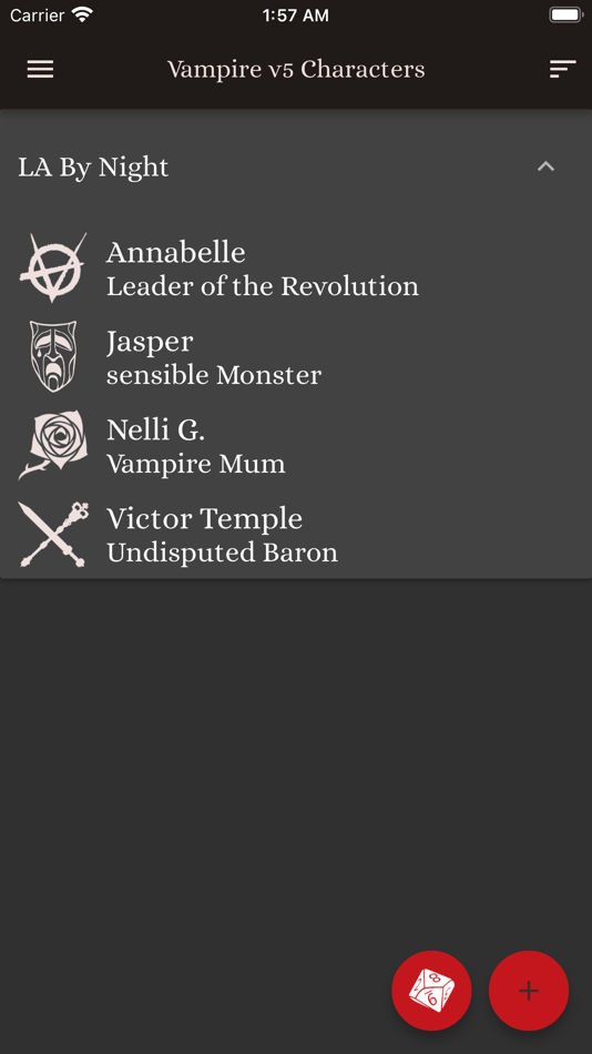 #10. Vampire v5 Characters (iOS) Podle: Anne Bullert