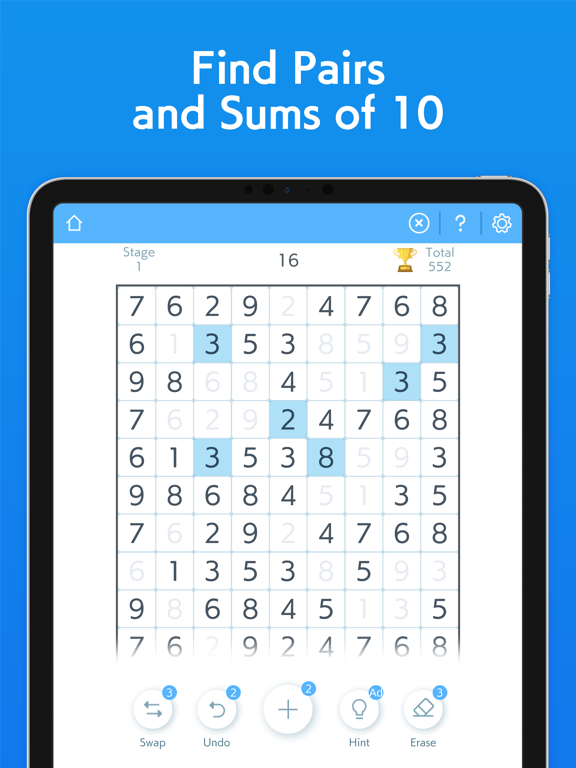 Ten Match - IQ Number Puzzle