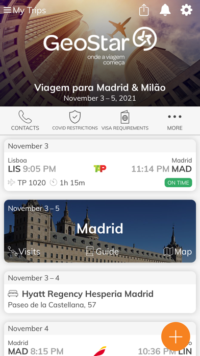 GeoStar Trip - My itinerary Screenshot