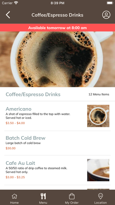 Mosaic Coffee Screenshot