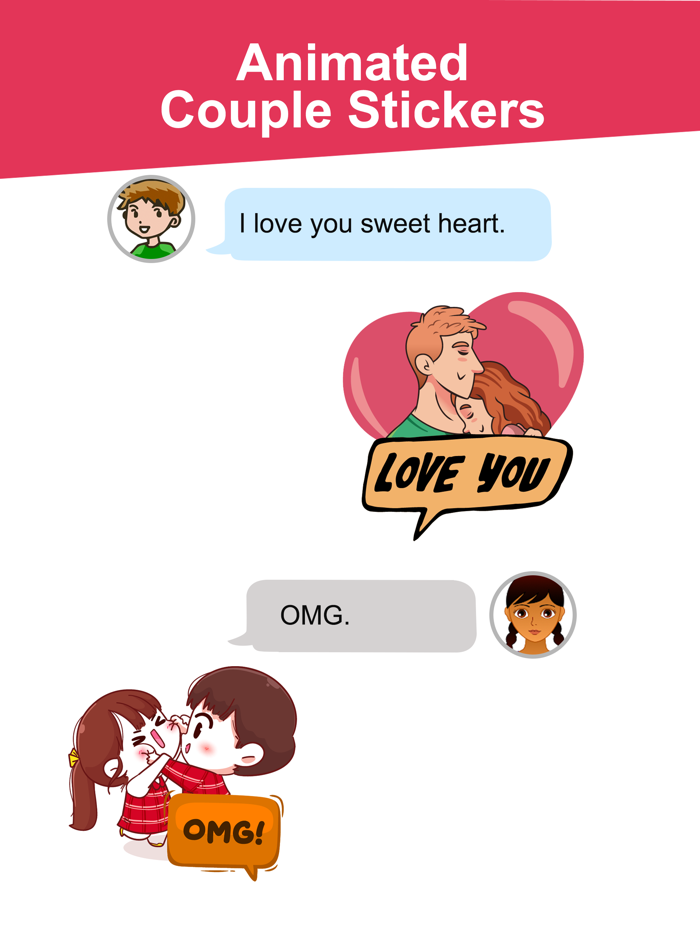 Animated Couple Love Stickers