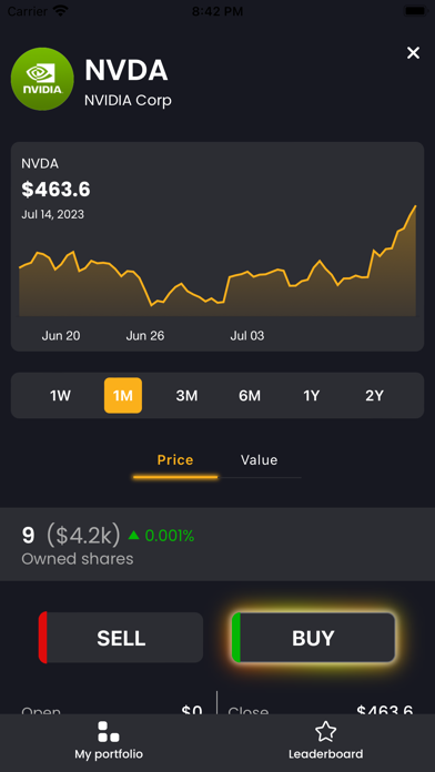 Gain4Fun Stock Market Sim Game Screenshot