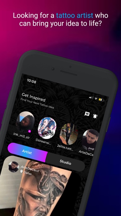 InkPinned :Find Tattoo Artists Screenshot