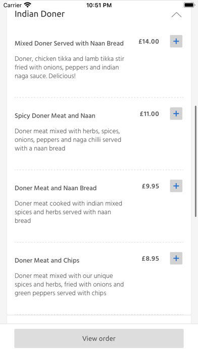 Nawaaz Indian Takeaway, Screenshot