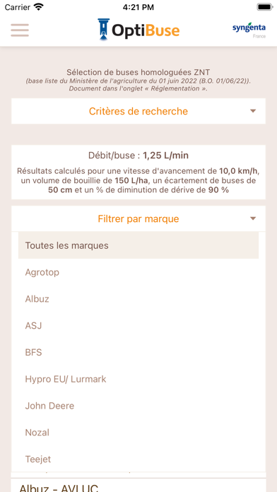 Syngenta Optibuse Screenshot