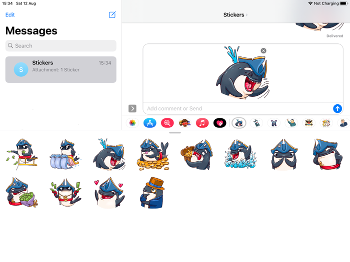 Pirate Shark Fun Emoji Sticker