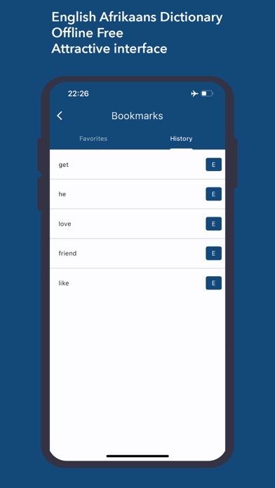 Dictionary English Afrikaans Screenshot