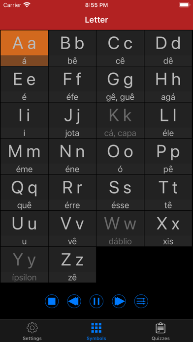 Portuguese Sounds and Alphabet Screenshot