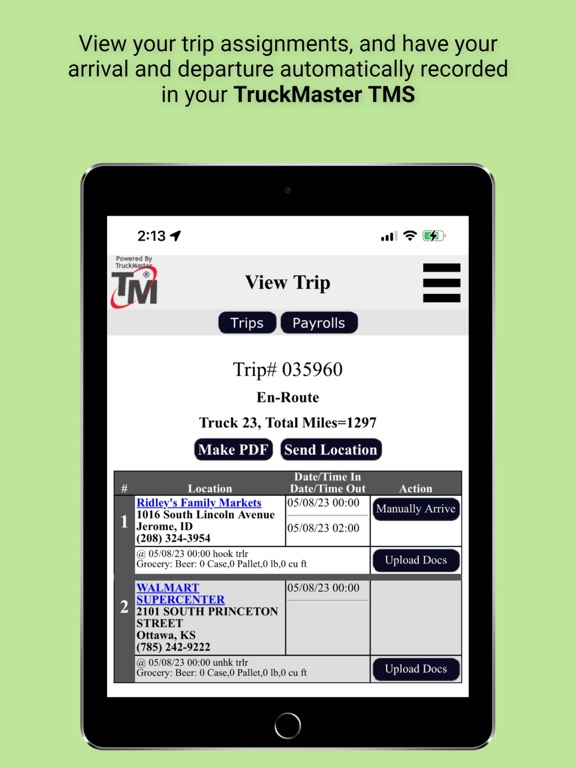 TruckMaster On-The-Go iPad screenshot 3 - Productivity app