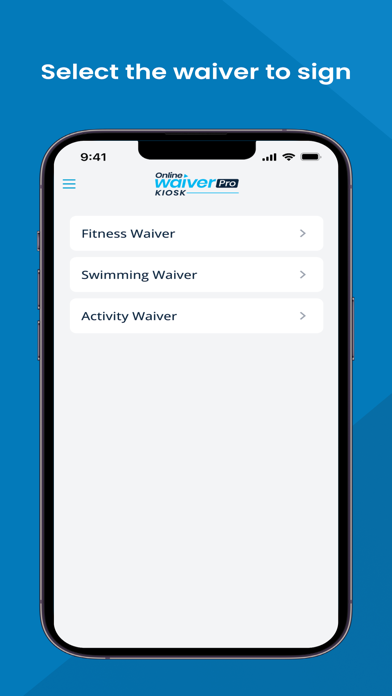 Online Waiver Pro Kiosk Screenshot