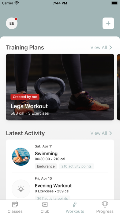 Vitalife EGYM Screenshot