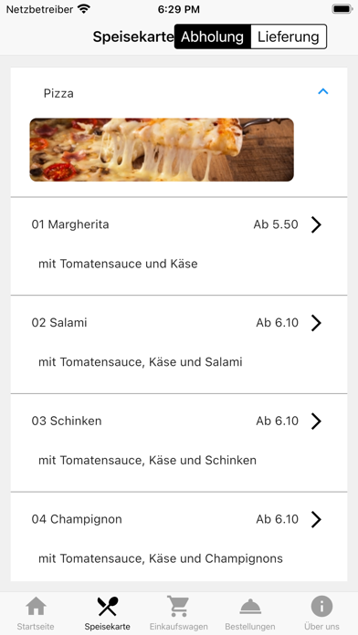 Pizzaservice Goa Perleberg Screenshot