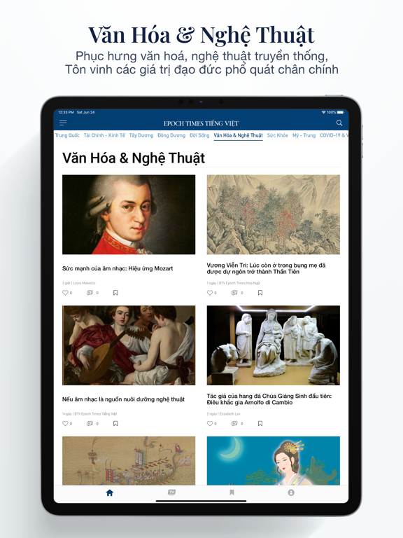 Epoch Times Tiếng Việt iPad screenshot 6 - Magazines & Newspapers app