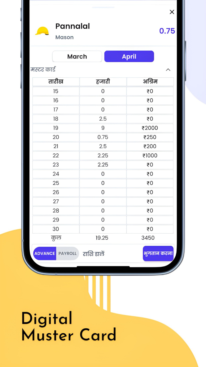 Labour Attendance Register