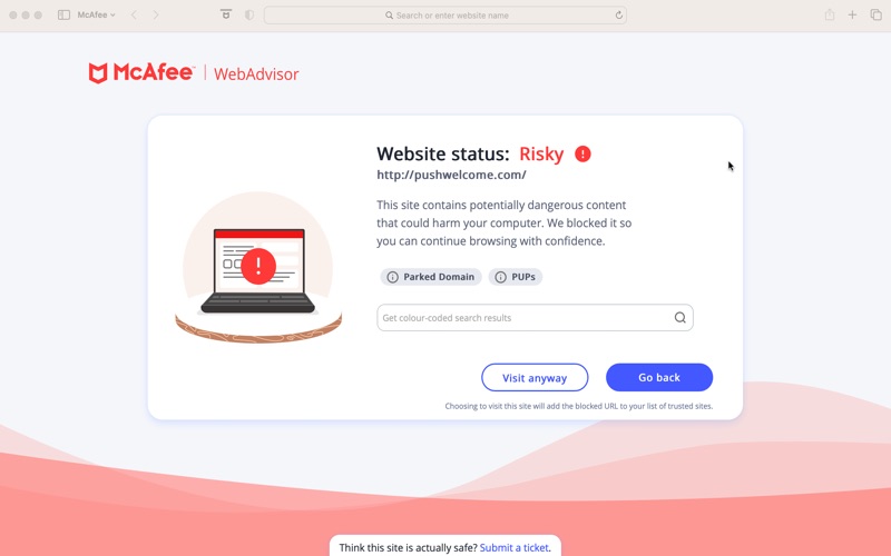 mcafee® webadvisor iphone screenshot 3