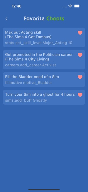 All Sims 4 Cheat Codes::Appstore for Android