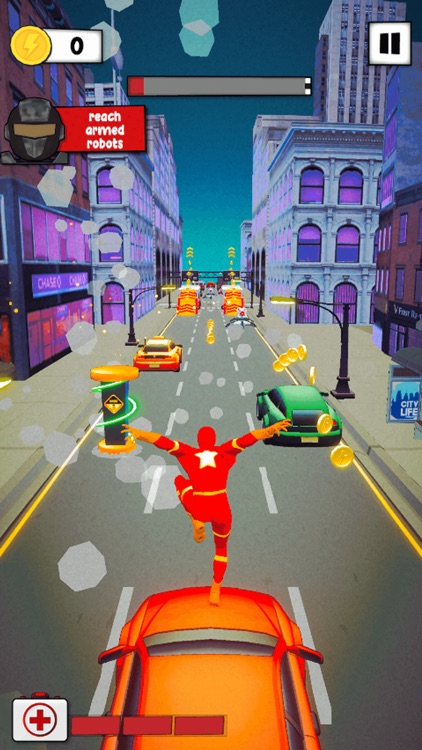 Superhero Run Robot Invasion screenshot-3