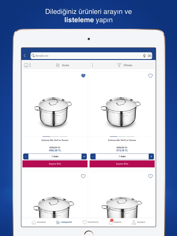 Korkmaz iPad screenshot 3 - Shopping app
