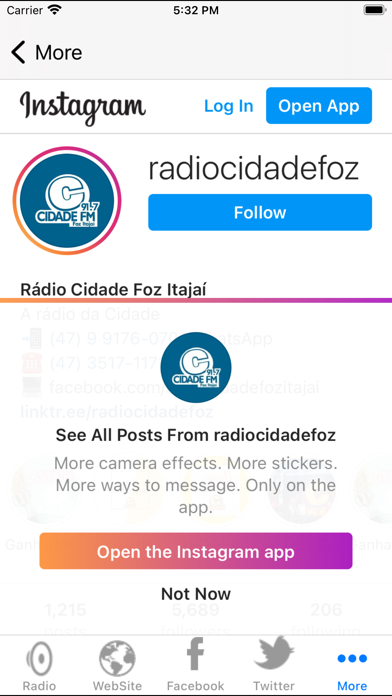 Rádio Cidade Foz Itajaí FM Screenshot