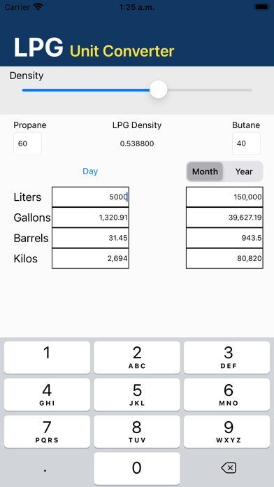 LPG Unit Converter Screenshot