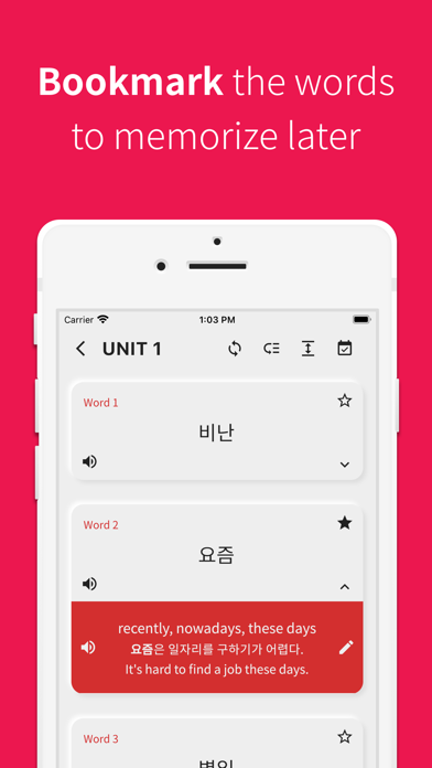 Korean vocabulary, TOPIK words Screenshot