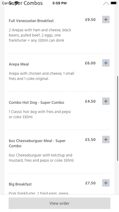 AREPAS AGLAES, London Screenshot