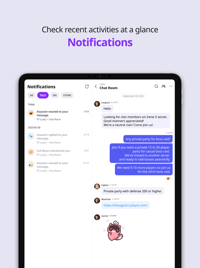 PURPLE Play Chat and Stream