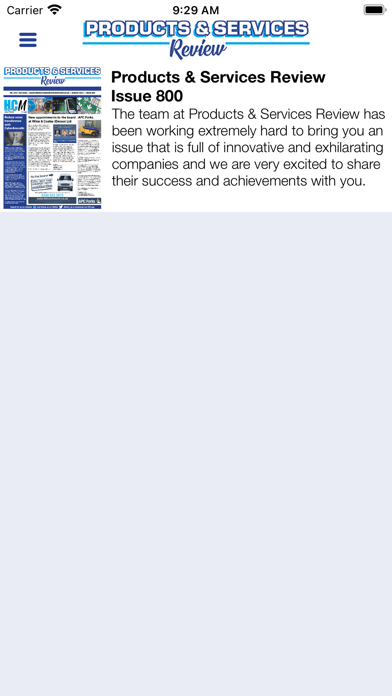 Products and Services Review Screenshot