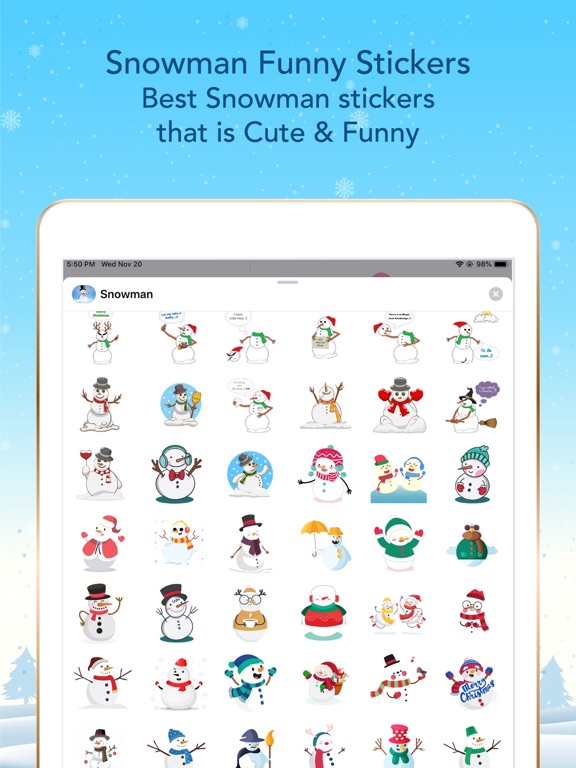 Screenshot #5 pour Funny Snowman Stickers.