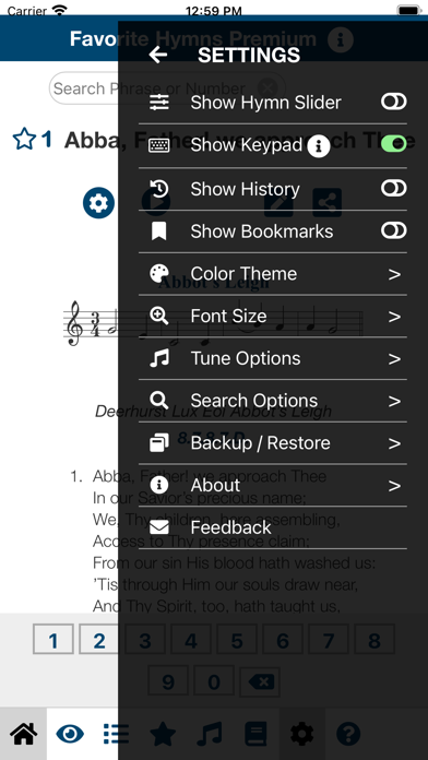 Favorite Hymns/Hymnals Premium Screenshot