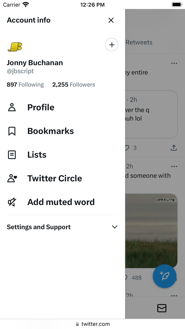 Control Panel for Twitter