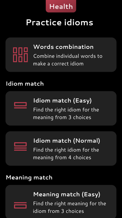 English Health Idioms Screenshot