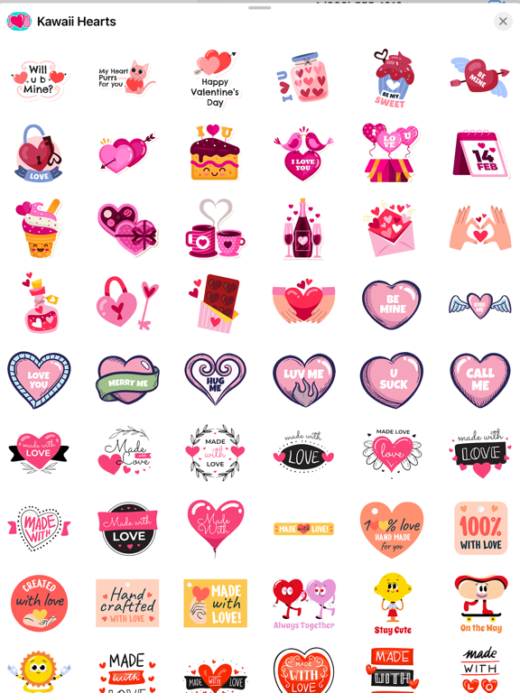Screenshot #5 pour Kawaii Hearts Love Stickers
