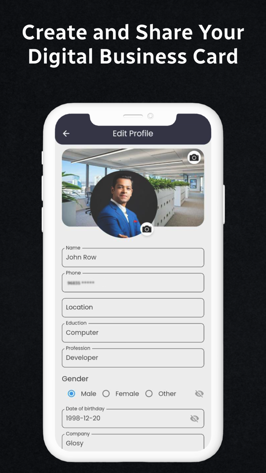 #1. OneTap - Digital Card (iOS) By: Prashant Padmani