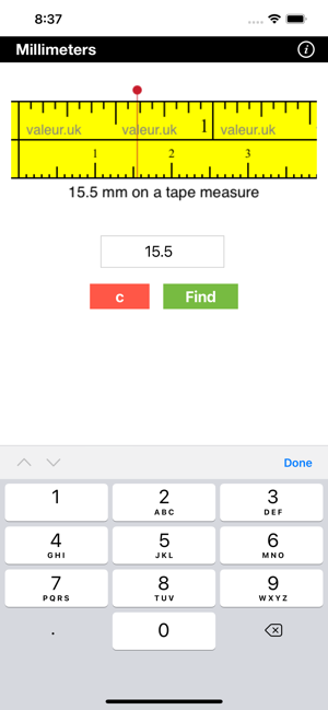 Captura de pantalla de mesures de cinta