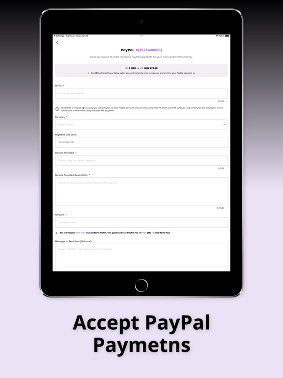 SendBit App iPad screenshot 2 - Finance app