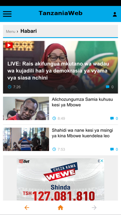 TanzaniaWeb News and Radio Screenshot