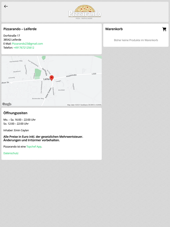 Pizzarando Leiferde iPad screenshot