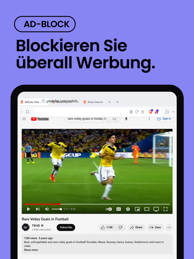 ‎Brave Webbrowser und KI-Suche Screenshot