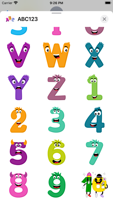 ABC 123 Funny Stickers HD Screenshot